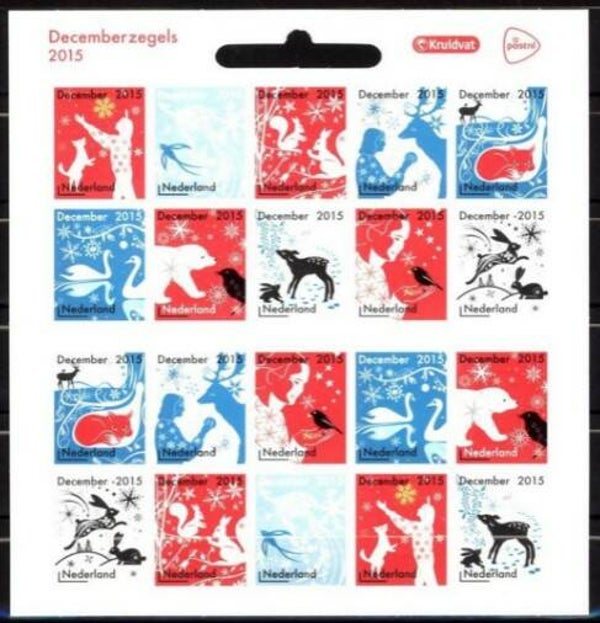2106 Animals 2015 Netherlands Christmas sheet Kruidvat