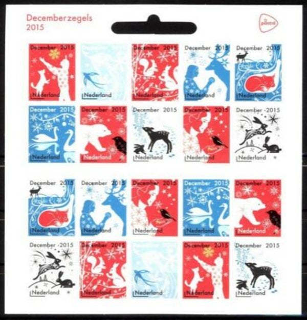 2106 Animals 2015 Netherlands Christmas sheet PostNL