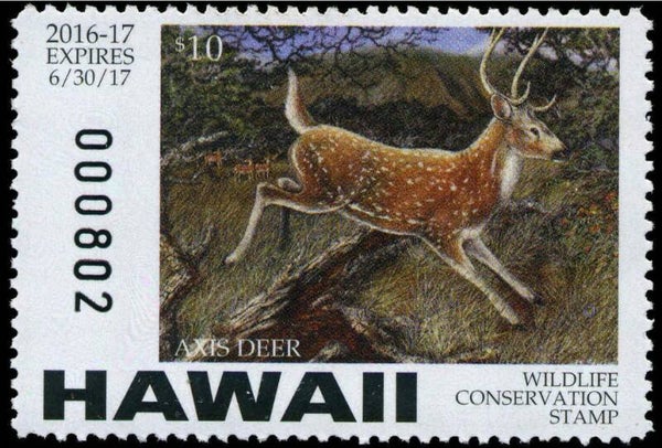 2106 Animals 2016 USA Hawaii (Axis axis) Axis Deer conservation stamp