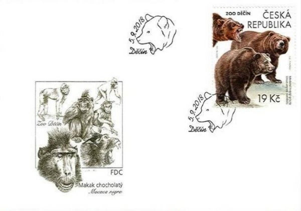 2106 Animals 2018 Czech Republic Bears (Ursus Arctos) Brown Bear FDC