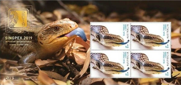 2106 Animals 2019 Australia Lizards (Tiliqua nigrolutea) Blotched Blue-tongued Lizard miniature sheet