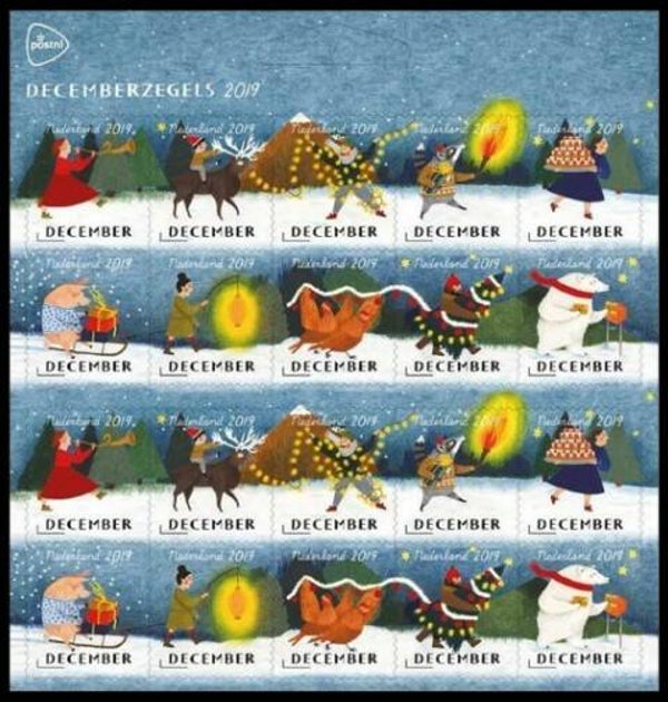 2106 Animals 2019 Netherlands Christmas sheet