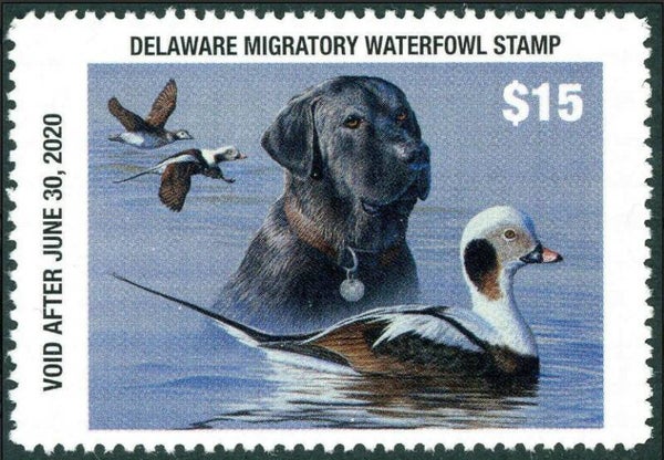2106 Animals 2019 USA Delaware Dogs Black Labrador waterfowl stamp