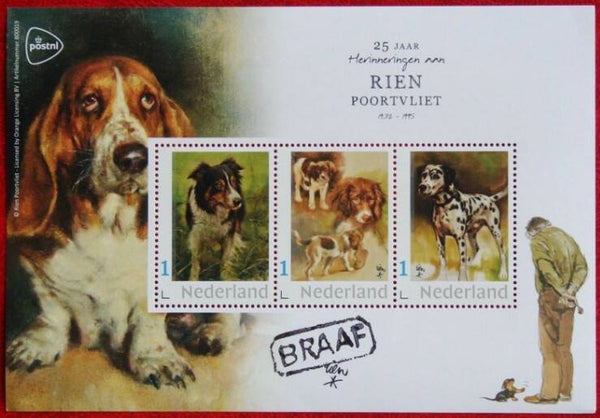 Animals 2020 Netherlands Dogs Rien Poortvliet souvenir sheet