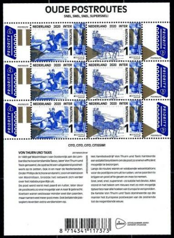 Animals 2020 Netherlands Horses postroutes sheet