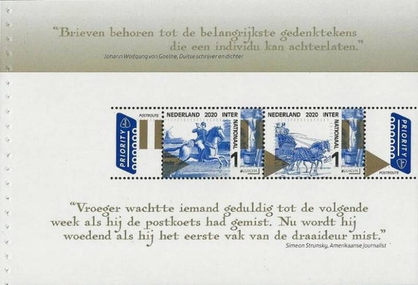 Animals 2020 Netherlands Horses prestige booklet pane 2