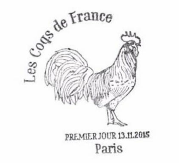 2106 Birds 2015 France Roosters postmark