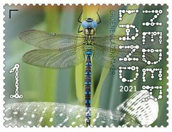 2106 Insects 2021 Netherlands Dragonflies (Aeshna viridis) Green Hawker stamp