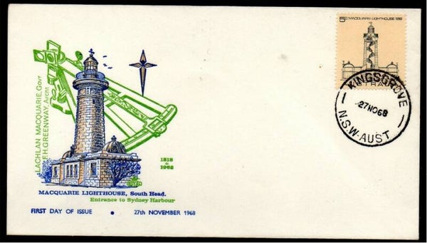 Lighthouses 1968 Australia Macquarie Lighthouse FDC 2