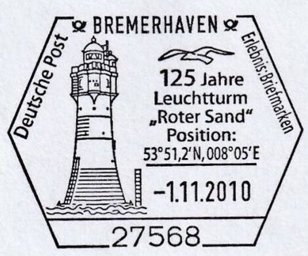 Lighthouses 2010 Germany Roter Sand postmark