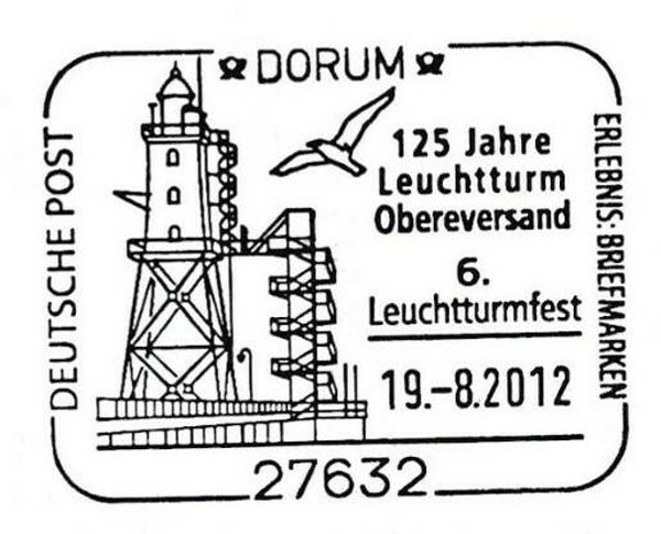 Lighthouses 2012 Germany Obereversand postmark