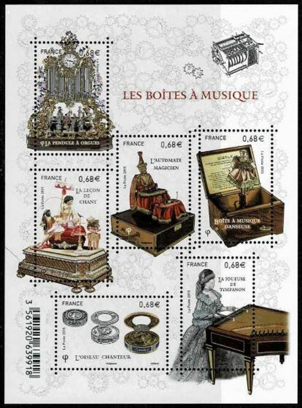 2106 Music 2015 France Music boxes miniature sheet