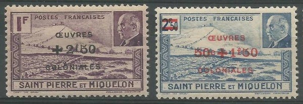 2106 Persons 1941 St Pierre & Miquelon Military Marchal Pétain Politician serie with imprint