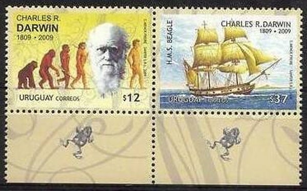 2106 Shipping 2009 Uruguay Sailing Ships HMS Beagle strip of 2