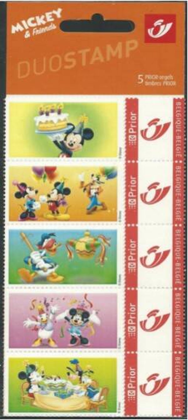 2110 Cartoons Comics BD 2004 Belgium Disney Mickey Mouse duo stamp souvenir strip 1