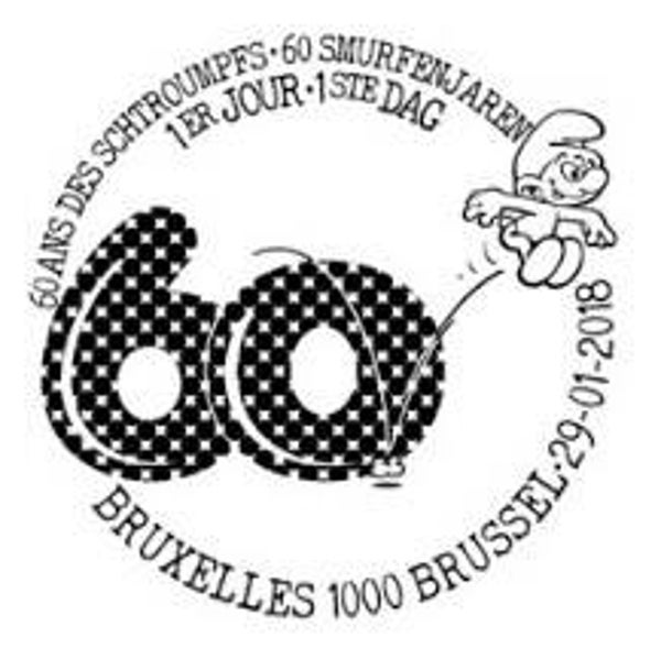 2110 Cartoons Comics BD 2018 Belgium The Smurfs Smurfen postmark Brussels 1