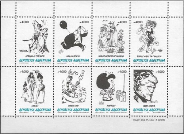 2110 Cartoons Comics BD 1991 Argentina Mafalda miniature sheet