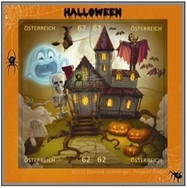 2110 Cartoons Comics BD 2013 Austria Halloween by Dominik Dröstlinger souvenir sheet