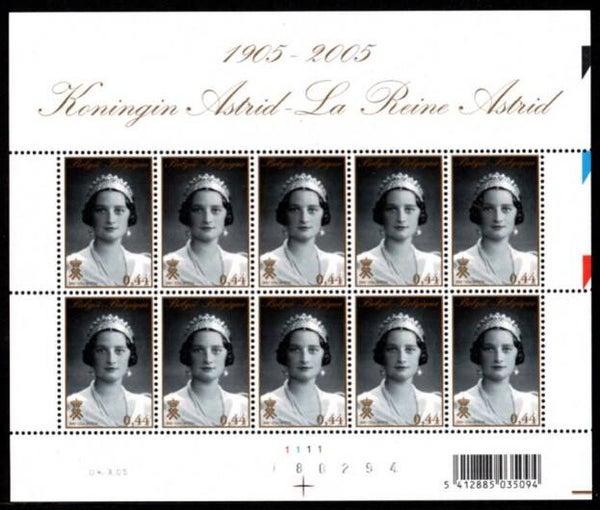 2110 Royalty 2005 Belgium Queen Astrid sheet