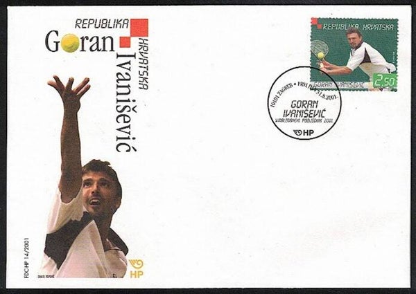 2204 Sport 2001 Croatia Tennis Goran Ivanisevic Wimbledon winner 2001 FDC 1