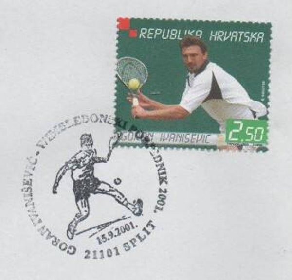 2204 Sport 2001 Croatia Tennis Goran Ivanisevic Wimbledon winner 2001 stamp with postmark