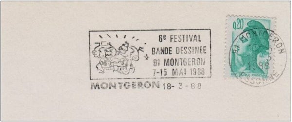 2207 Cartoons Comics BD 1988 France 6e Bande Dessinee Montgeron postmark