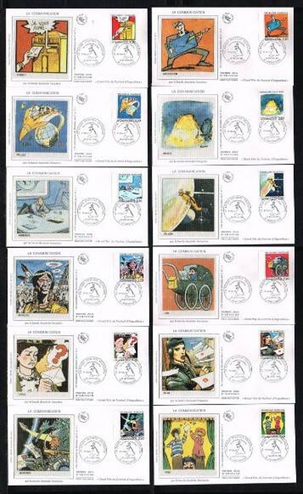 2207 Cartoons Comics BD 1988 France Communication FDC's