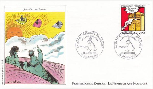 2207 Cartoons Comics BD 1988 France Communication Fred FDC 8