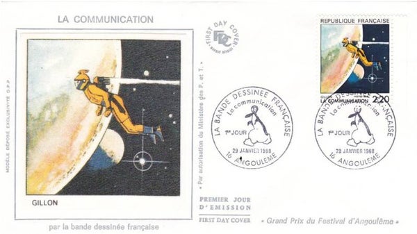 2207 Cartoons Comics BD 1988 France Communication Space Gillon FDC 1
