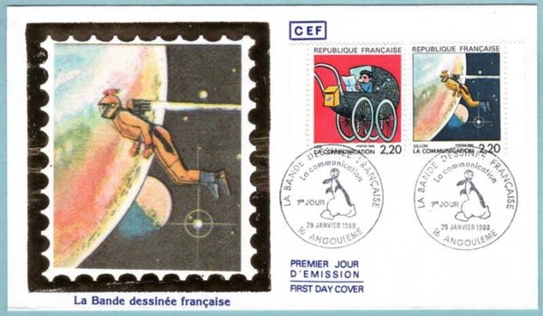 2207 Cartoons Comics BD 1988 France Communication Space Gillon FDC 2