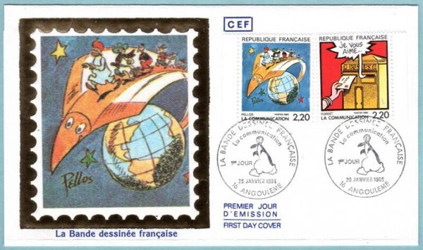 2207 Cartoons Comics BD 1988 France Communication Space Pellos FDC 2