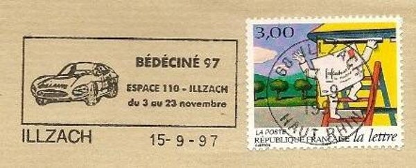 2207 Cartoons Comics BD 1997 France Car Festival Bédéciné Illzach postmark