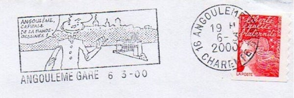 2207 Cartoons Comics BD 2000 France Angouleme Capitale de la Bande Dessinee postmark