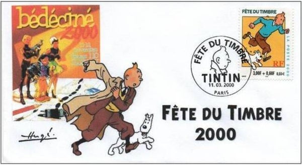 2207 Cartoons Comics BD 2000 France Tintin by Hergé Paris FDC 5