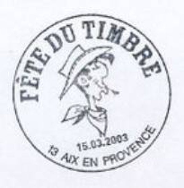 2207 Cartoons Comics BD 2003 France Lucky Luke Aix-en-provence postmark