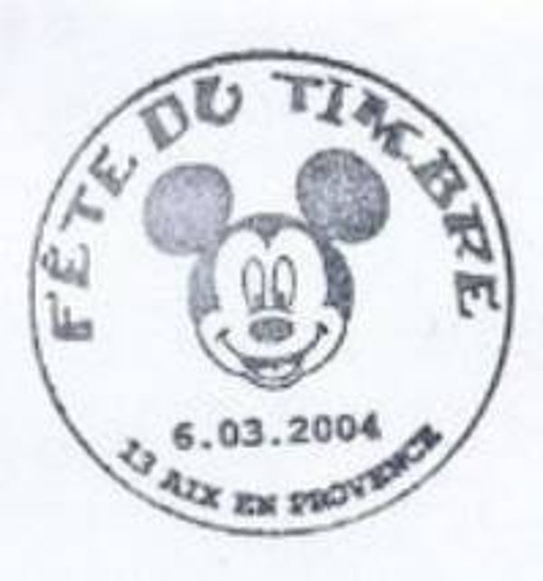 2207 Cartoons Comics BD 2004 France Disney Mickey Mouse Aix-en-provence postmark