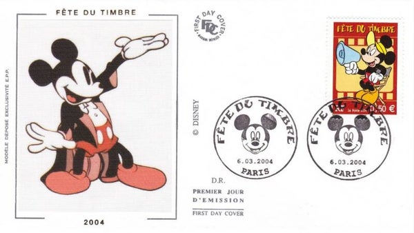 2207 Cartoons Comics BD 2004 France Disney Mickey Mouse Paris FDC 1