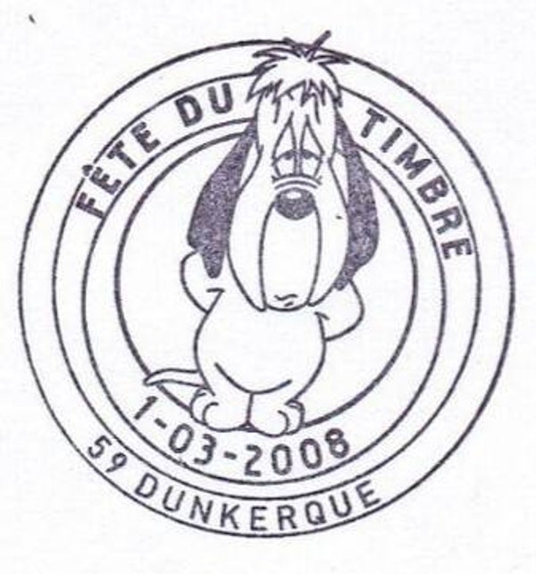 2207 Cartoons Comics BD 2008 France Droopy by Ted Avery Dunkerque postmark