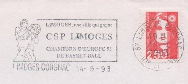 2207 Sport 1993 France Basketball postmark