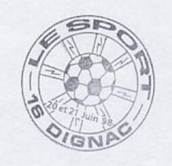2207 Sport 1998 France World Cup Football Soccer France Dignac postmark