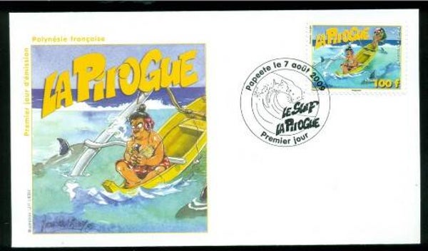 2208 Cartoons Comics BD 2009 French Polynesia La Piroque Canoeing FDC