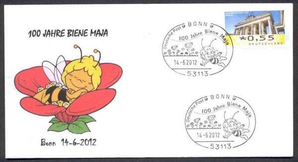 2208 Cartoons Comics BD 2012 Germany The Bee Maja 100 years FDC