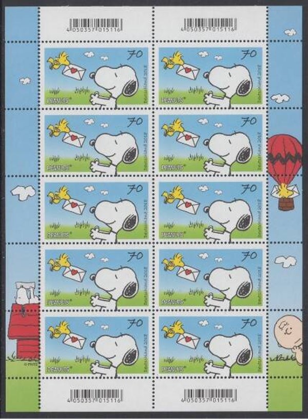 2208 Cartoons Comics BD 2018 Germany Peanuts Snoopy by Charles M Schulz sheet