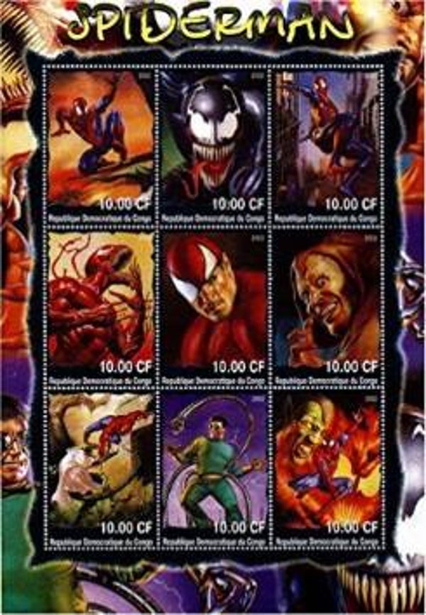 2209 Cartoons Comics BD 2002 RD Congo Marvel Spiderman by Stan Lee & Steve Ditko miniature sheet 2
