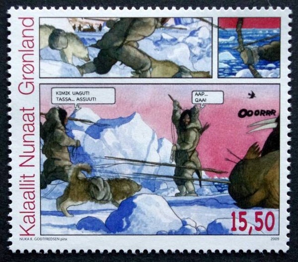 2209 Cartoons Comics BD 2009 Greenland The First Steps by Nuka K Godtfredsen Dog stamp