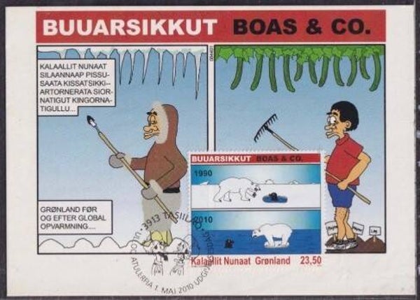 2209 Cartoons Comics BD 2010 Greenland Buuarsikkut Boas & Co by Robert Holmene Polarbear Seal Animals maximum card