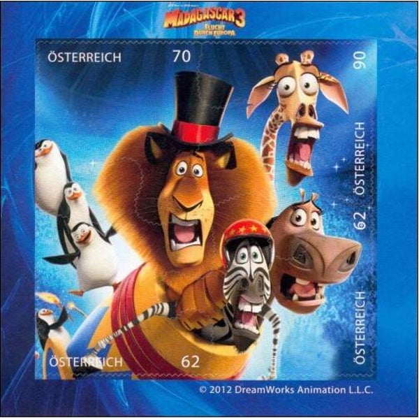 2209 Cartoons Comics BD 2012 Austria DreamWorks Animations Madagaskar 3 block