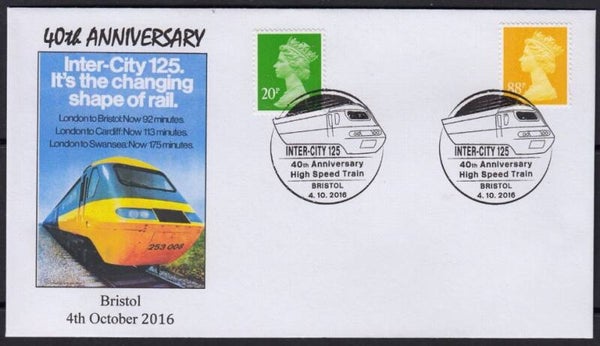 2209 Railway 2016 Great Britain Intercity 125 High Speed Train Bristol FDC