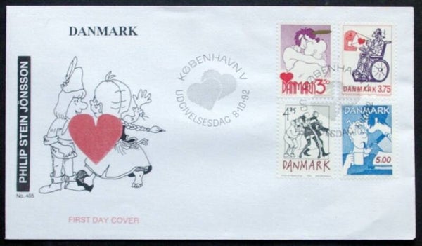 Arts Cartoons Comics BD 1992 Denmark FDC