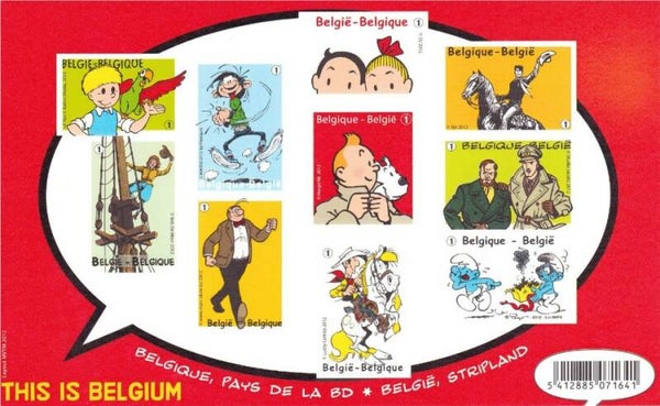 Arts Cartoons Comics BD 2012 Belgium sheet imperforated